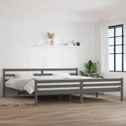 vidaXL Sängram grå massiv furu 200x200 cm