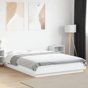 vidaXL Sängram vit 135x190 cm konstruerat trä