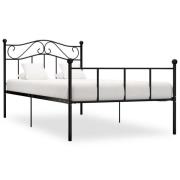 vidaXL Sängram utan madrass svart metall 100x200 cm