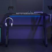 vidaXL Gamingskrivbord med ZZ-formade ben svart 110x60x75 cm