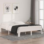 vidaXL Sängram vit massiv furu 140x190 cm