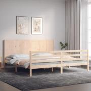 vidaXL Sängram med huvudgavel 200x200 cm massivt trä