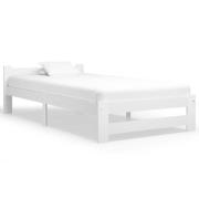 vidaXL Sängram utan madrass vit massiv furu 100x200 cm