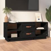 vidaXL Tv-bänk svart 100x34x40 cm massiv furu