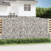 vidaXL Gabioner bågformade 6 st 400x50x200/220 cm galvaniserat järn
