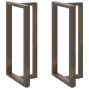 vidaXL Barbordsben T-formade 2 st svarta 60x35x(110-111) cm stål