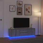 vidaXL TV-bänk med LED-lampor grå sonoma 160,5x41x50 cm