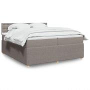 vidaXL Ramsäng med madrass taupe 200x200 cm tyg