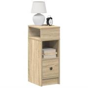 vidaXL Sängbord med låda sonoma-ek 25x31x66 cm