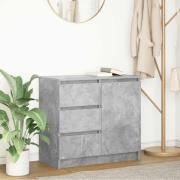 vidaXL Skänk med låda betonggrå 71x35x65 cm konstruerat trä