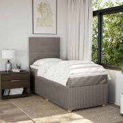 vidaXL Ramsäng med madrass taupe 90x190 cm tyg