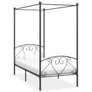 vidaXL Sänghimmel utan madrass grå metall 120x200 cm