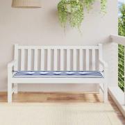 vidaXL Bänkdyna blå&vit randig 150x50x4 cm oxfordtyg