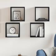 vidaXL Vägghylla kubformad 4 st svart ek 30x15x30 cm konstruerat trä