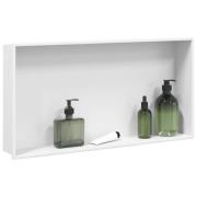 vidaXL Duschnisch matt vit 62x32x9 cm rostfritt stål