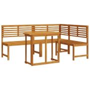 vidaXL 3 Delars Trädgårdsbistro Set i Massivt Akaciaträ