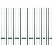 vidaXL Stolpar 22 st U-Kanal Grön 180 cm Stål
