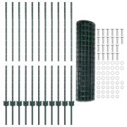 vidaXL Trädgårdsstaketset Set om 2 Grön Polyeten 25 x 1.2 m Hållbart