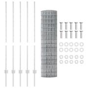 vidaXL Euro Staket med 10 U-poster Silver 1,2x10 m Stål