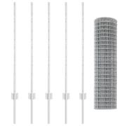 vidaXL Euro Stängsel med 10 U-Poster Silver 1x10 m Stål