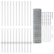 vidaXL Euro Stängsel med 22 U Stöd Silver 1x25 m Stål