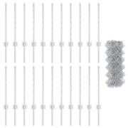 vidaXL Länkgaller med 22 U-poster Silver 0.6x25 m Stål