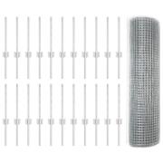 vidaXL svetsat trådgaller med 22 U-pollar Silver 0.4x50 m Stål
