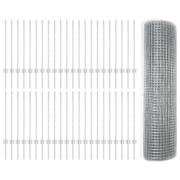 vidaXL Svetsat Trådstängsel med 44 U-stolpar Silver 0.8x100 m Stål