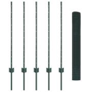 vidaXL Trädgårdsstängselset Set om 2 Grön Metall 10 x 1 m