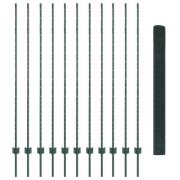 vidaXL Svetsad Trådgård med 11 U-stolpar Grön 1.5x25 m Stål