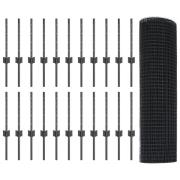 vidaXL Svetsat trådgaller med 22 U-posts Grå 0.4x50 m Stål