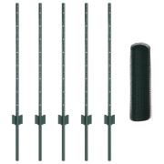 vidaXL Stängselsstolpar 5 st U-Kanal Grön 80 cm Stål, vidaXL Hexagon S...