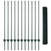 vidaXL Hexagonalt Trädgårdsstängsel Set 2 st Grön Metall 25 x 1.2 m