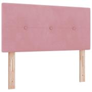 vidaXL LED Huvudgavel Botton Tufted Rosa 100 cm Sammet