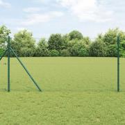 vidaXL Hexagon Staket Grön 1.4x100 m Stål, vidaXL Staketstolpar 13 st ...