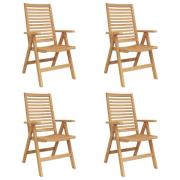 vidaXL Trädgårdsstolar Fällbara 4 st Massivt trä Teak, vidaXL Trädgård...