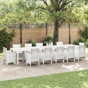 vidaXL Trädgårdsbord Vitt 400x100x73 cm Poly Rattan, vidaXL Trädgårdsb...