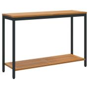 vidaXL Utemöbelbord Natur&Svart 35x110x75 cm Massivt Trä och Stål