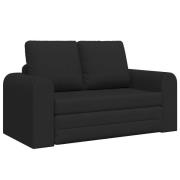 vidaXL Golv Soffa Bed 2-i-1 Svart 148x71x83 cm Tyg
