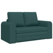 vidaXL Golvsoffa Bädd 2-i-1 Mörkgrön 148x71x83 cm Tyg