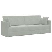 vidaXL Golvsängsoffa 2-i-1 Ljusgrå 213x144x60 cm Velvet