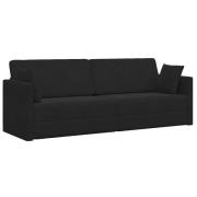 vidaXL Golvsoffasäng 2-i-1 Svart 213x144x60 cm Sammet