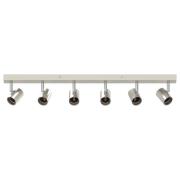 vidaXL takspotlight 6-vägs justerbar borstad nickel E27