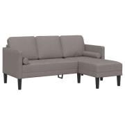 vidaXL 3-sitssoffa L-formad Taupe 160 cm Tyg