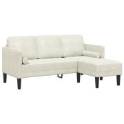vidaXL L-formad Soffa Grädde 173x131x67 cm Sammet