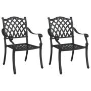 vidaXL Utomhusstolar Svart Aluminium 56 x 55 x 92.5 cm Stadig