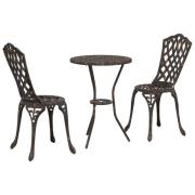 vidaXL 3-delat Trädgårds Bistro Set i Brons Gjutaluminium