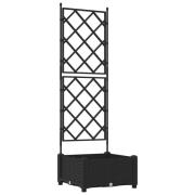 vidaXL Trädgårdsplanterare med Trellis Svart 40x40x125.5 cm