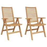 vidaXL Trädgårdsstolar 2 st i solid teak