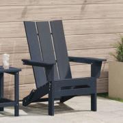 vidaXL Fällbar Adirondack Stol Marinblå 74,5x80,5x90 cm HDPE